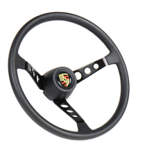 Cargar imagen en el visor de la galería, Volante Porsche 9 agujeros CROMO/NEGRO